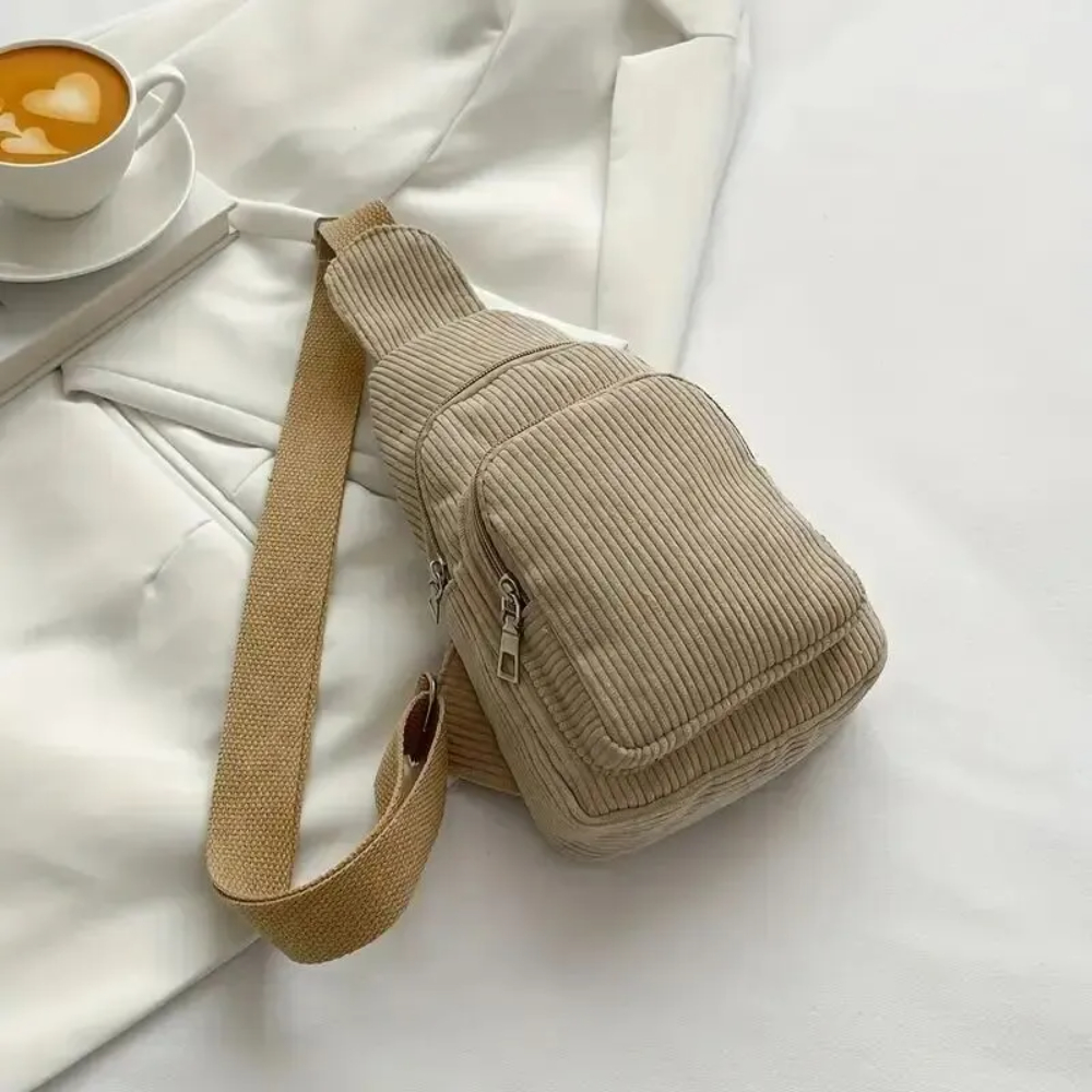 Sling Backpack Shoulder - Vintage Kadife Crossbody Çanta Retro Göğüs