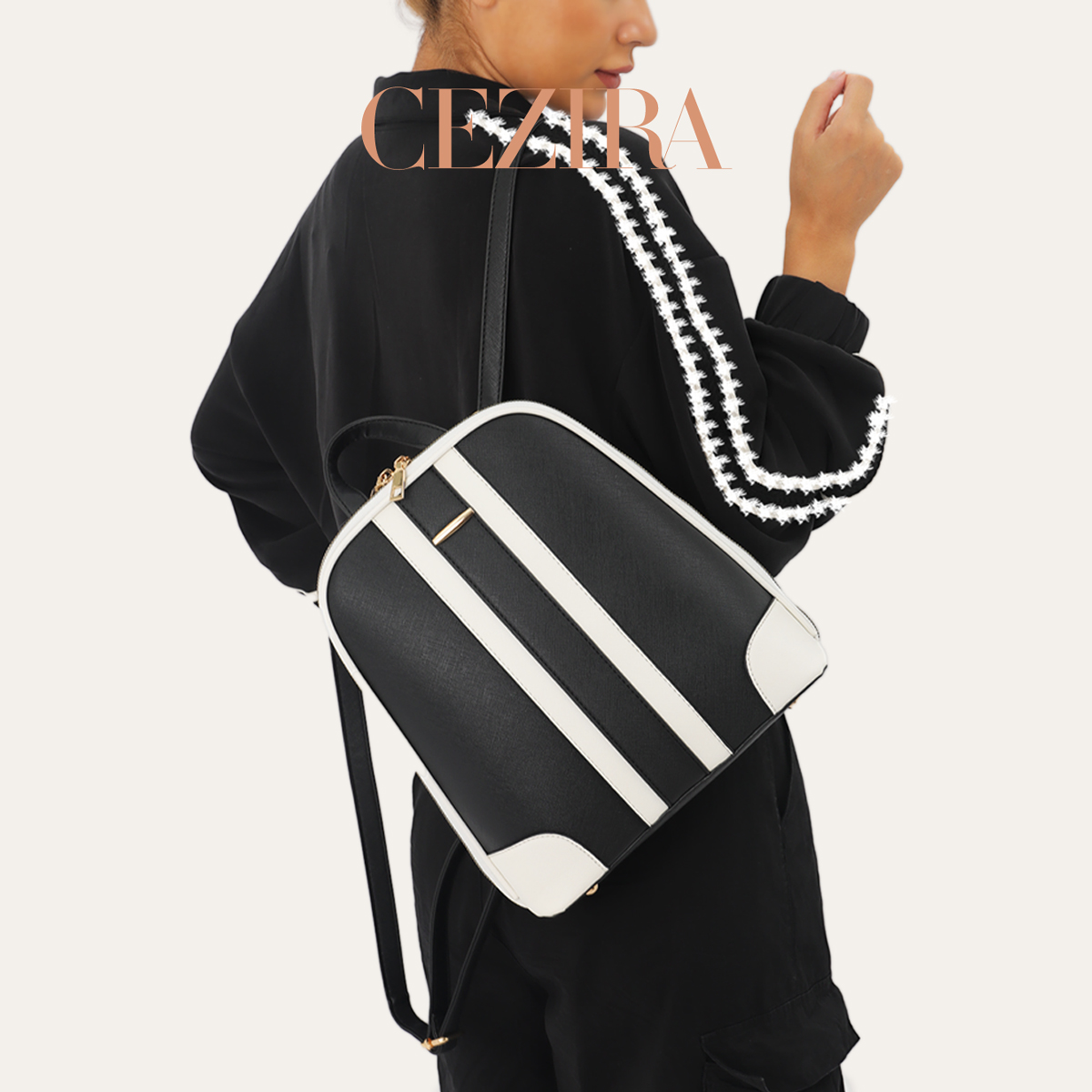 CR Fashion Çizgili Patchwork S - Fashion Backpack Women incelemesi ve fiyatı